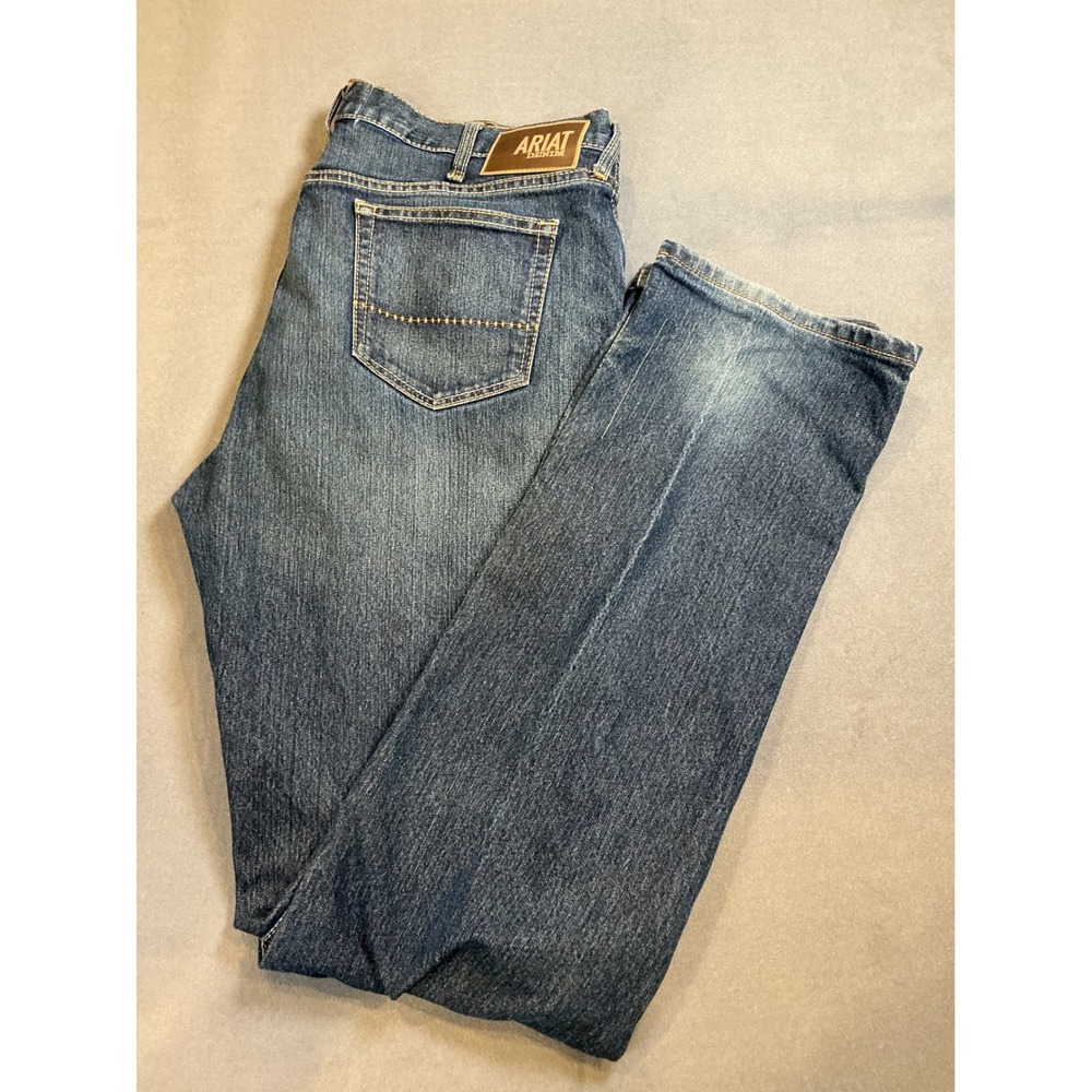 Ariat Mens Jeans M2 Relaxed Boot Cut 36/38 Blue Denim Traditional Cowboy Work